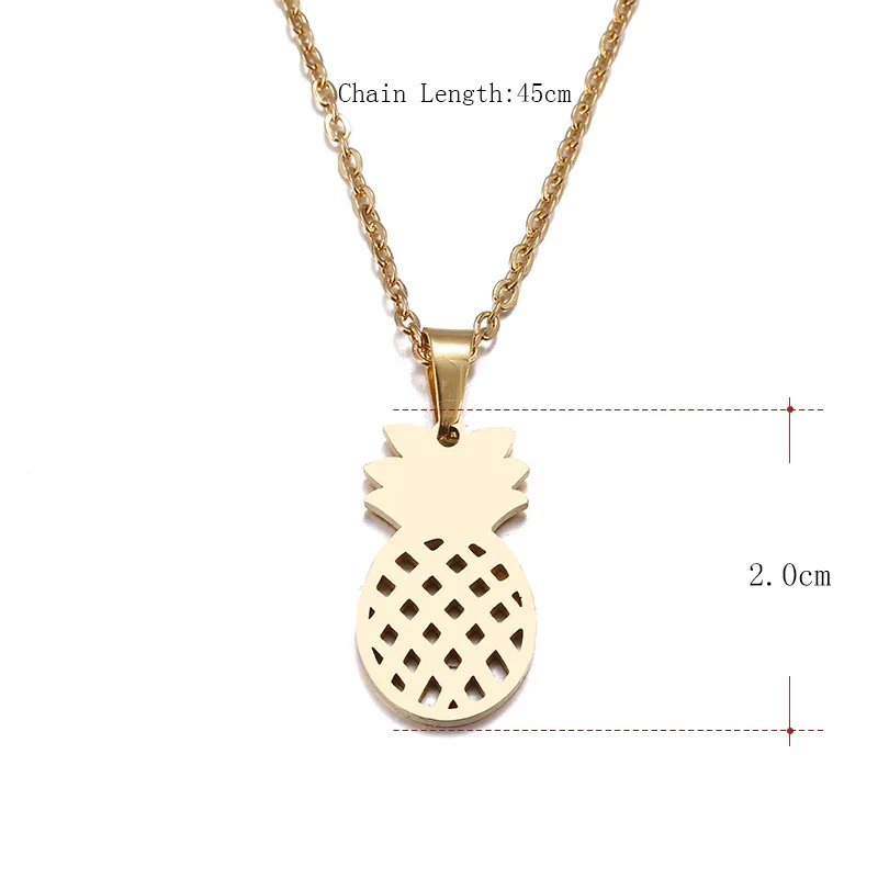 Hibobi Stainless Steel Necklace Women Jewelry Pineapple Trendy Necklaces Pendants Chain Donot Fade Valentine's Day Gift (3)