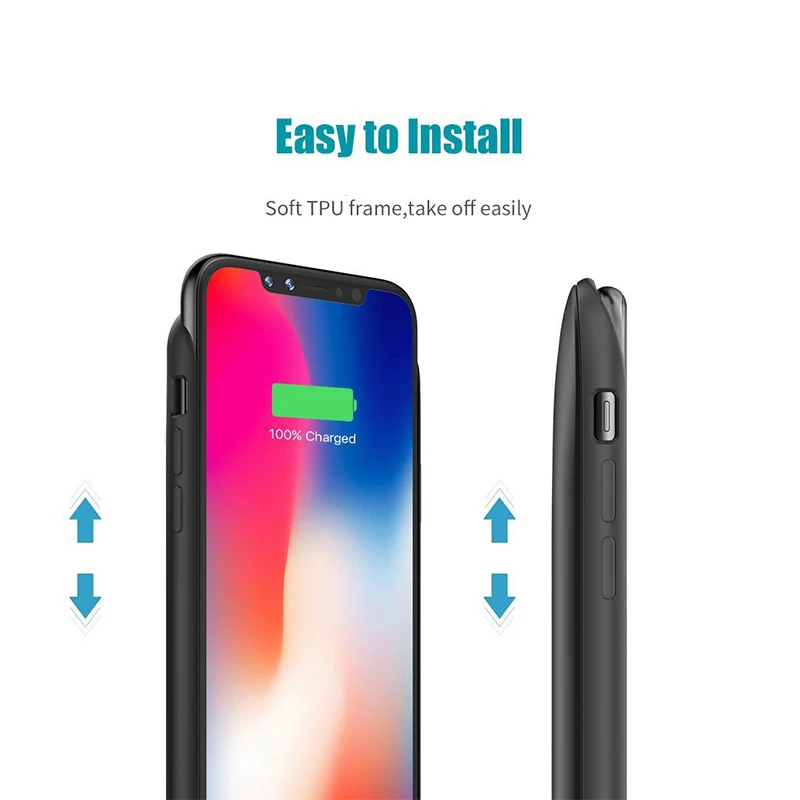 Тонкий чехол для зарядного устройства iPhone X XS Max тонкий внешний аккумулятор