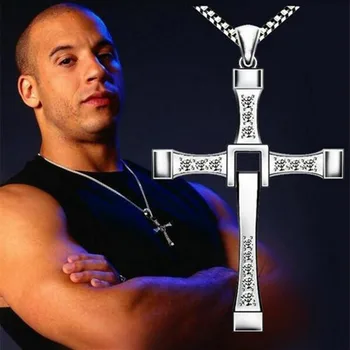 

Hot Sell The Movie Fast and Furious Pendant Dominic Toretto Cross Men's Necklace