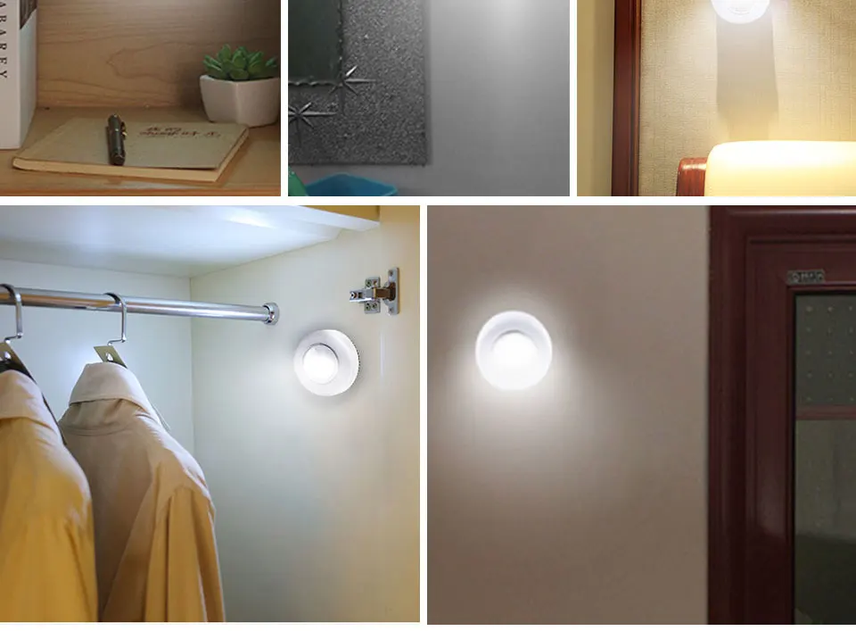 Touch Sensor Push Switch Battery Powered Wireless Wall Lamp (10)