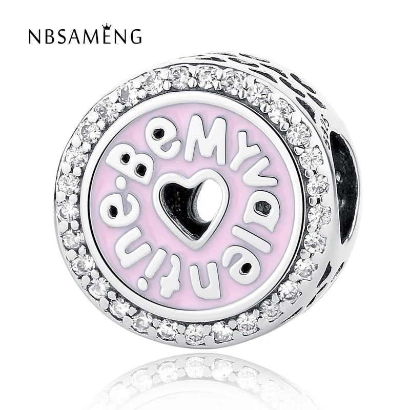 

925 Sterling Silver Charm Beads Letter & White Crystal With Christmas Gift Fit Pandora Bracelets & Bangles DIY Jewelry