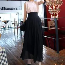 Летний стиль для женщин; Большие размеры XXS-6XL Высокая Талия Винтаж плиссированные шифоновые Длинная юбка Макси Дамы Saia Лонга Jupe Longue Faldas