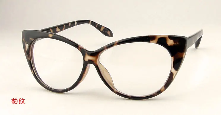 Оправа для очков, Модный выбор, форма кошачьего глаза, Простые Стеклянные очки, Женские оправы для очков, декоративные оптические очки - Цвет оправы: Leopard frame