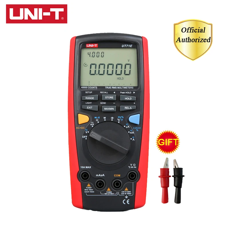 

UNI-T UT71E Intelligent Digital Multimeter 40000 Counts AC DC Ohm Capacitance Temp Meter Data Logging USB Interface Bluetooth