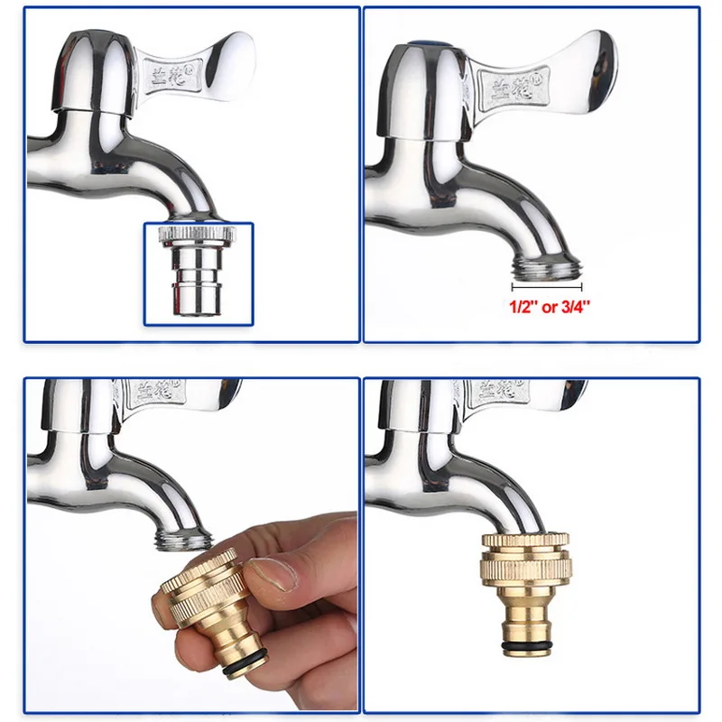1 шт. латунь, Полив сада внутренняя резьба 1/" 3/4" кран шланг трубы адаптер быстрое соединение водопроводный кран соединитель
