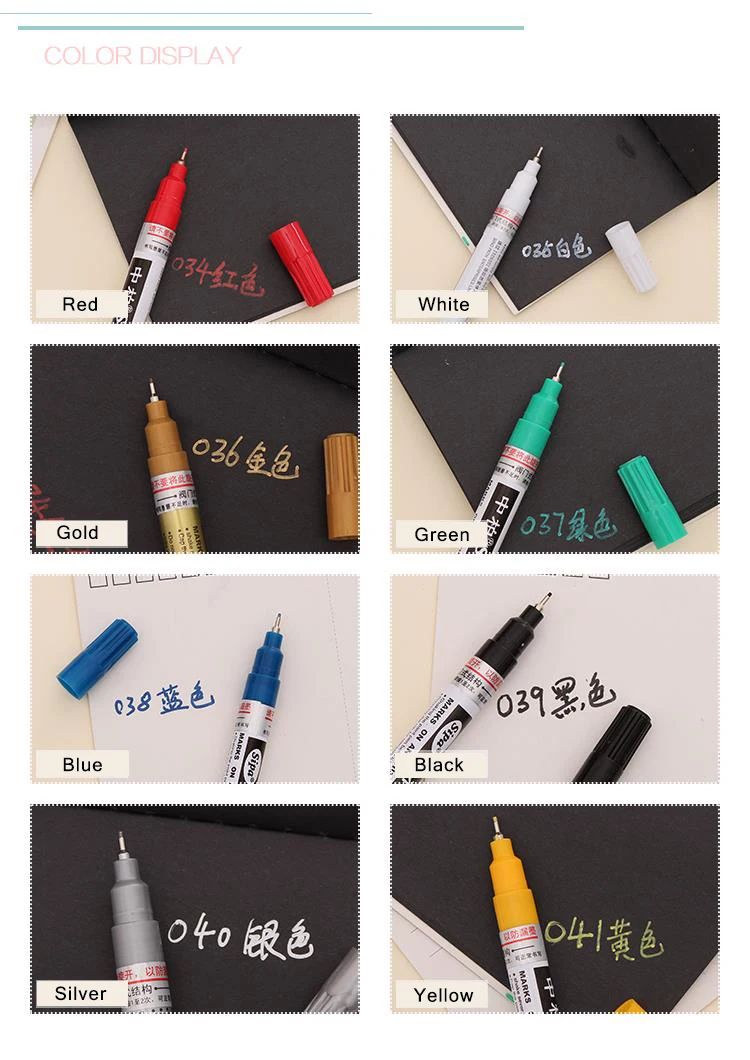 Baseado em Óleo Marcador de Tinta Marcador de Arte Marcadores de Pintura Sipa Cores Neelde Canetas Extra Ponto Fino Permanente Caneta Faça Você Mesmo Grafite 8 0.7mm 4 Material escolar e de escritório