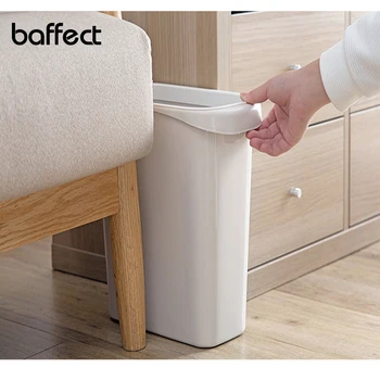

Narrow 10L Trash Can Trash Bin Square PP Trash Bucket Without Lid Paper Basket Gap Storage Garbage Waste Bin Dustbin Holder