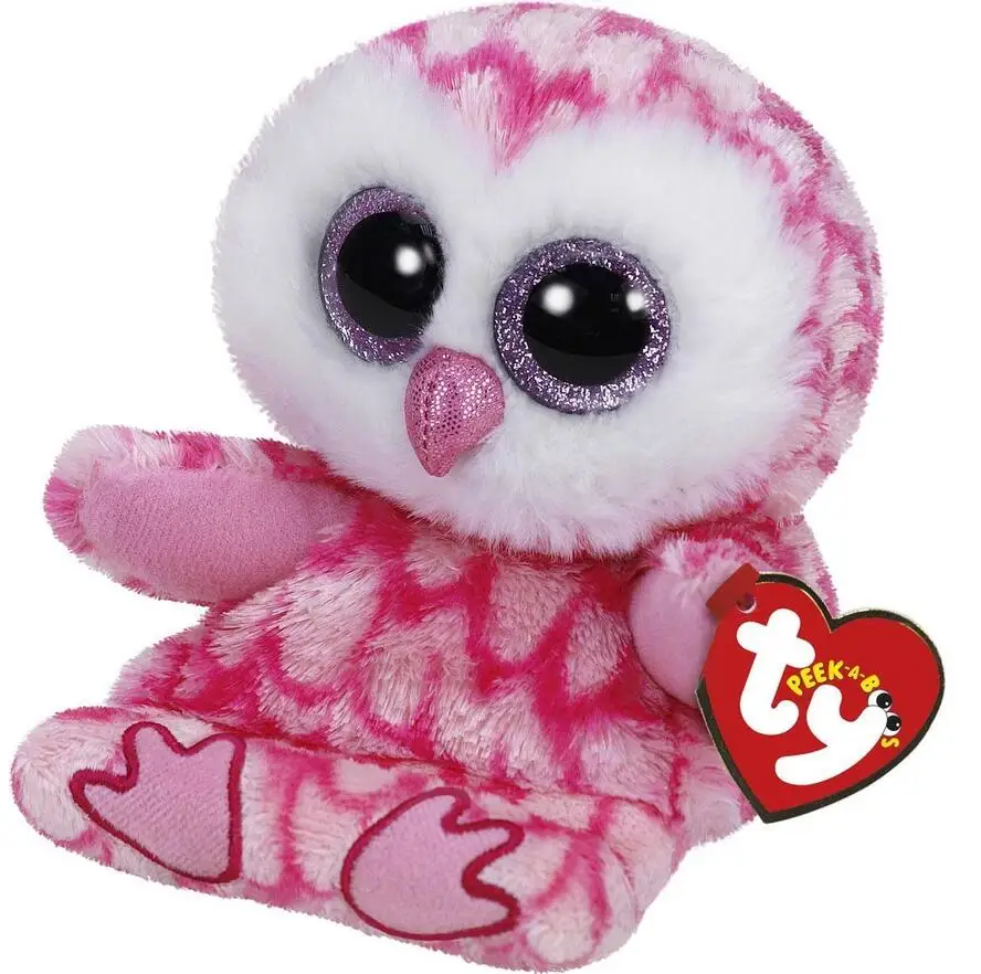 4" TY Beanie Babies Milly Pink Owl Phone Holder Peek A Boos Screen