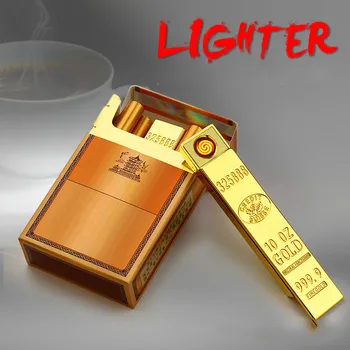 

Creative Gold Bar Trapezoid Mini USB Rechargeable Cigarette Lighter