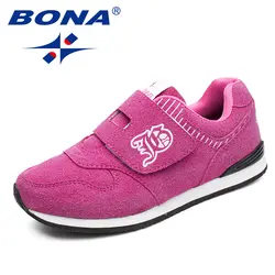 BONA/Новый модный стиль детская повседневная обувь на липучке для мальчиков и девочек обувь для прогулок на открытом воздухе кроссовки для
