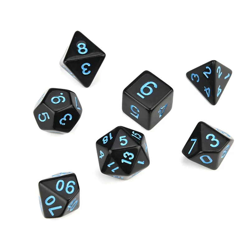 7pcs Digital Dice for TRPG Game Dungeons & Dragons Polyhedral D4-D20 Multi Sided Acrylic Dice Party bar ktv entertainment #2n23 (8)