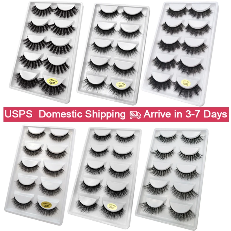 

5 pairs mink eyelashes false eyelashes natural false lashes 3d mink lashes 3d lashes for makeups mink cilios faux cils maquiagem