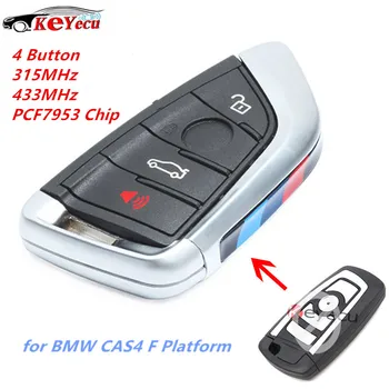 

KEYECU 4 Button Black Modify New Stylish Smart Remote key Fob 315MHz/433MHz With PCF7953 Chip for BMW F Series CAS4 F Platform