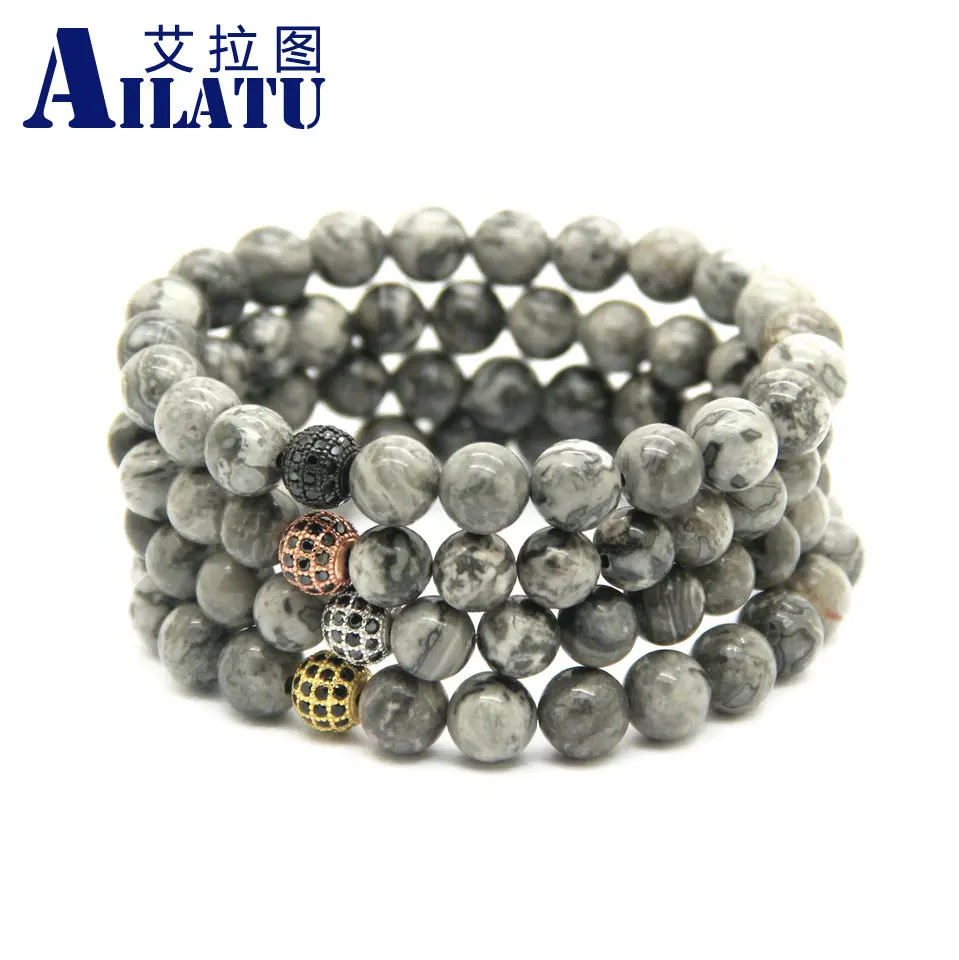 Marble Gray Stretch Bracelet