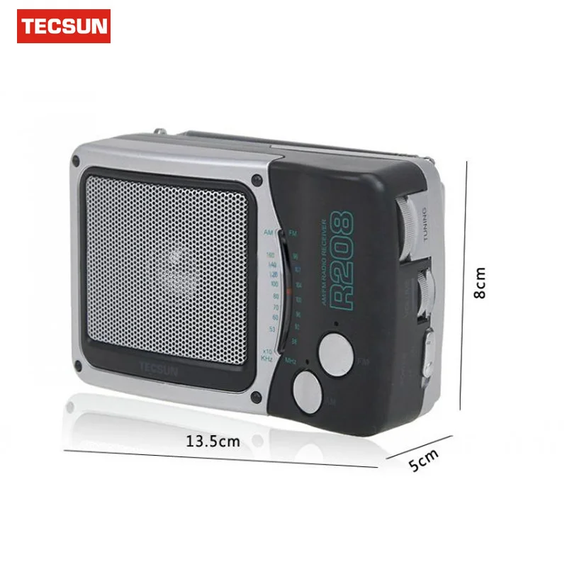 Оригинальный портативный мини радиоприемник Tecsun R 208 AM двухдиапазонный карманный