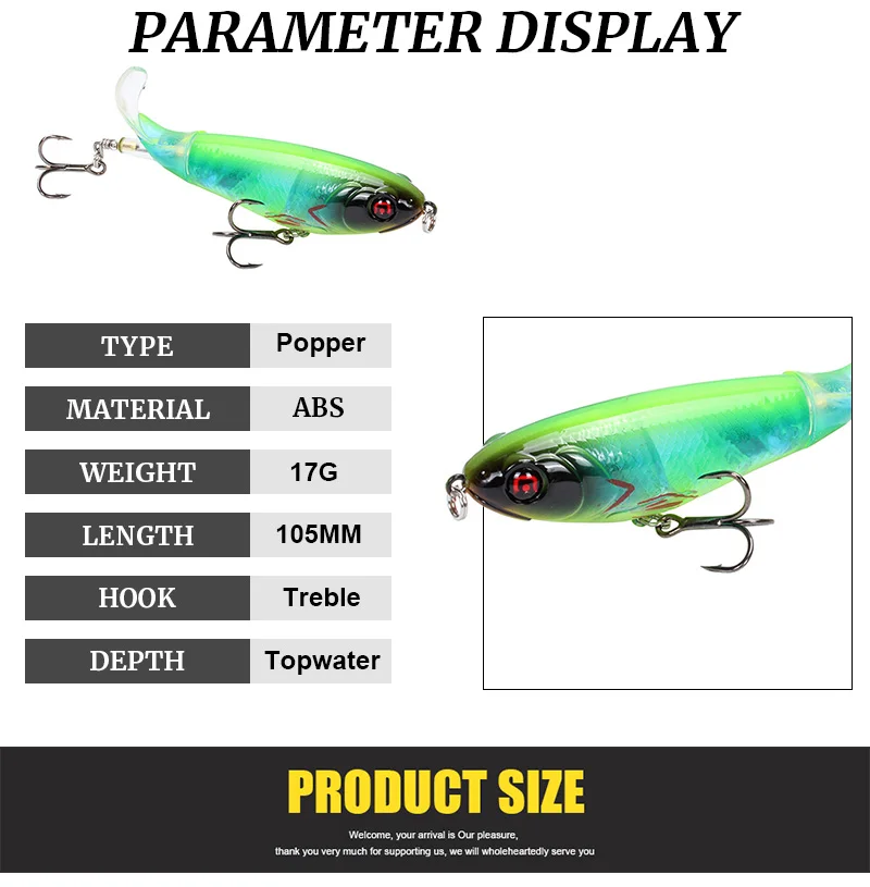 1 шт. Whopper Plopper рыболовные приманки 10 см 17 г Topwater рыболовные приманки искусственные приманки Plopper мягкий вращающийся хвост рыболовные снасти Geer