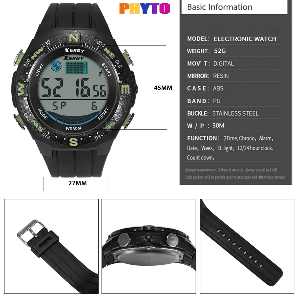 Часы otoky дети мальчик девочка водонепроницаемый спортивные электронные часы наручные часы модные спортивные мужские наручные часы 19April23