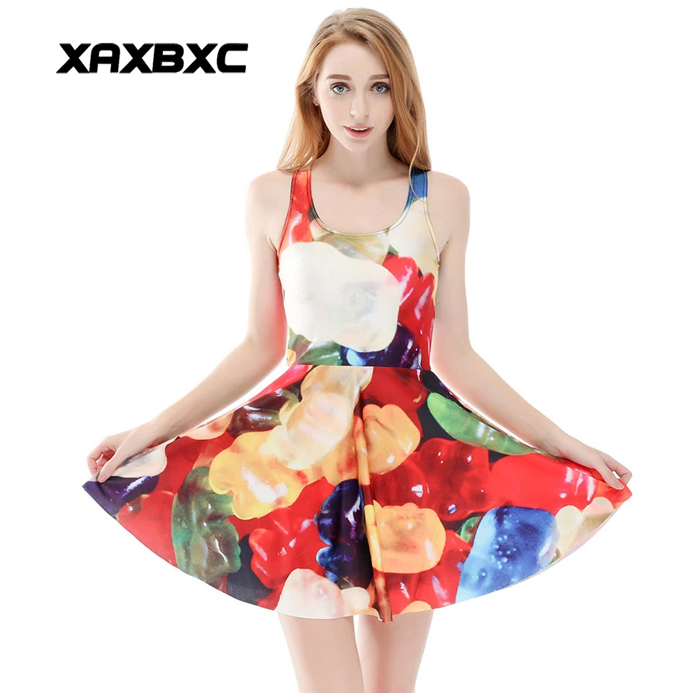 Xaxbxc New 1140 Summer Sexy Girl Dress Colorful Jelly Soft Sweets 