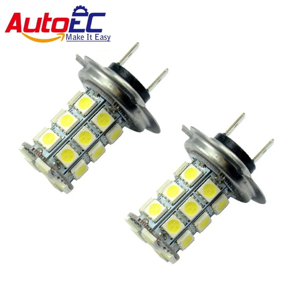 

AutoEC 2x H7 5050 smd led 27smd Car Headlight Front Fog Light Daytime Driving Light Ultra white 12V #LJ11