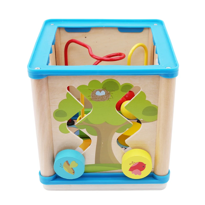 Игрушки для раннего обучения, многофункциональные игрушечные бусины для детей, деревянные круглые бусины, обучающая игрушка, коробка, распознавание, лабиринт, игрушки