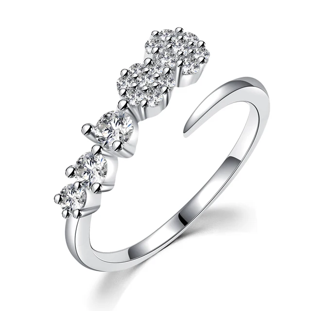 new trendy zircon ring rhinestone flowers adjustable elegant wedding rings for women valentines day gift jewelry - Elegant Wedding Rings new trendy zircon ring rhinestone flowers adjustable elegant wedding rings for women valentines day gift jewelry - Elegant Wedding Rings