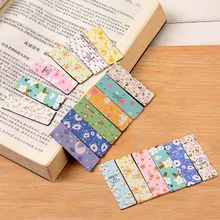 6 шт./партия, креативные магнитные закладки с цветами, Kawaii, бумажные закладки для книг, студенческие подарки, офисные школьные принадлежности, канцелярские принадлежности