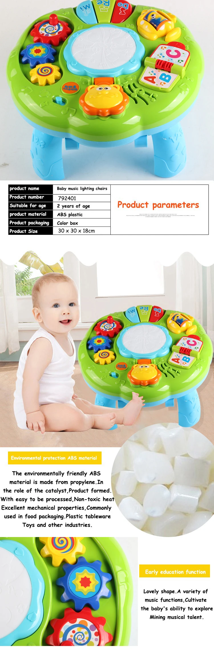 Educativos para Brinquedos Ativos do Bebê com Música Bebê Recém-nascido Crianças Desenvolvimento Quebra-cabeça Jogar Aprendizagem Precoce Brinquedos Sensoriais 13-24 Meses 3 High Quality Brinquedos e hobbies