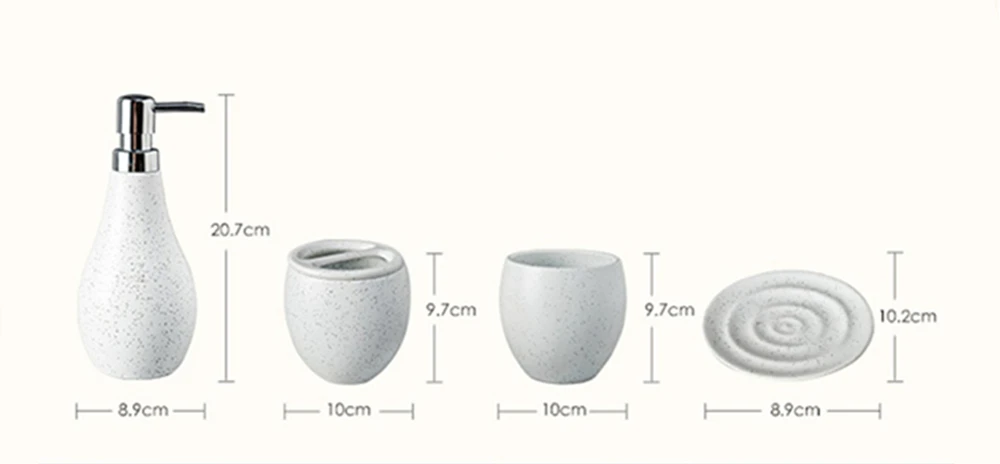 5 шт./лот, креативный керамический простой набор аксессуаров для ванной комнаты, держатель для зубной щетки, чашка для мытья, бутылка для жидкого мыла, диспенсер для посуды