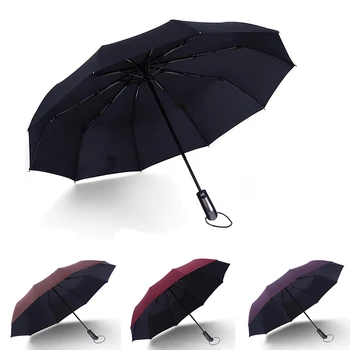 

Wind Resistant Folding Automatic Umbrella Rain Women Auto Luxury Big Windproof Umbrellas Rain For Men Black Coating 10K Parasol