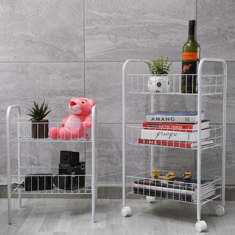  Kitchen rack floor multi-bedroom bedroom removable wheel storage shelf bathroom trolley WF4021954 - 32998218006