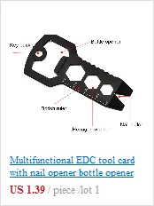 Multifunctional EDC tool card with nail opener bottle opener key holder with small tools