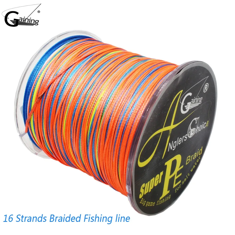 

Gaining Braided Fishing Line 16 Strands 300M Multi Color Super Strong Japan Multifilament PE Braided Wire 309 276 254 220 137LB