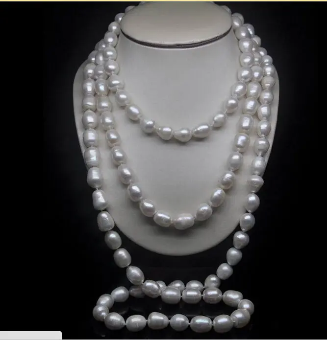 

11-13MM NATURAL Akoya WHITE SOUTH SEA BAROQUE PEARL NECKLACE 58"INCH 14k r