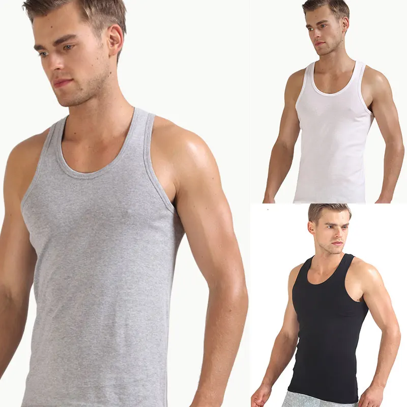 

2019 Fashion Summer Men Clothing Bodybuilding Tank Top Men Fitness Singlet Sleeveless Shirt Casual Solid Cotton Muscle Vest