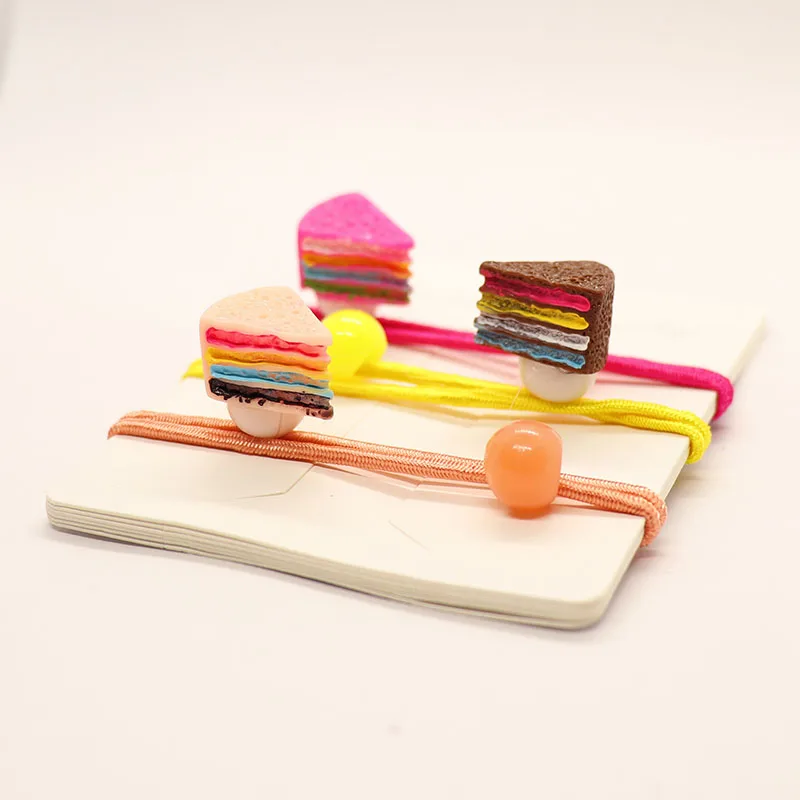 

2PCS Sandwich cake Children Headwear Elastic Hair Bands Princess Hair Ropes Kids Headdress Girls Hair Accessories Baby Headband