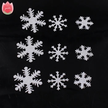 

100Pcs Artificial Flannelette White Snow Flowers Winter New Year Christmas Snowflakes Kids Bedroom Wall Stickers Home Decoration