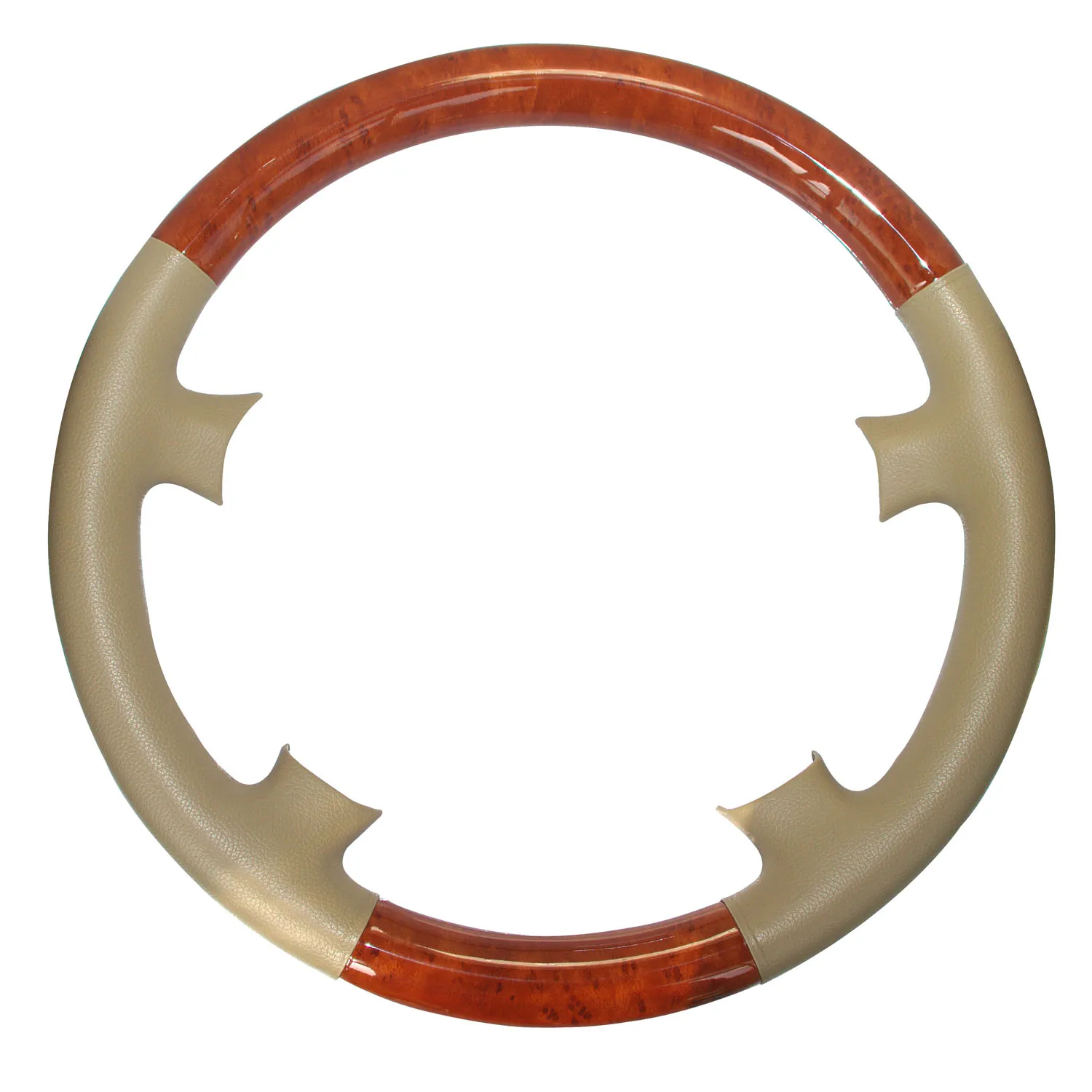 Tan Leather Brown Wood Steering Wheel Cover Benz W220 S S430 S500 W215
