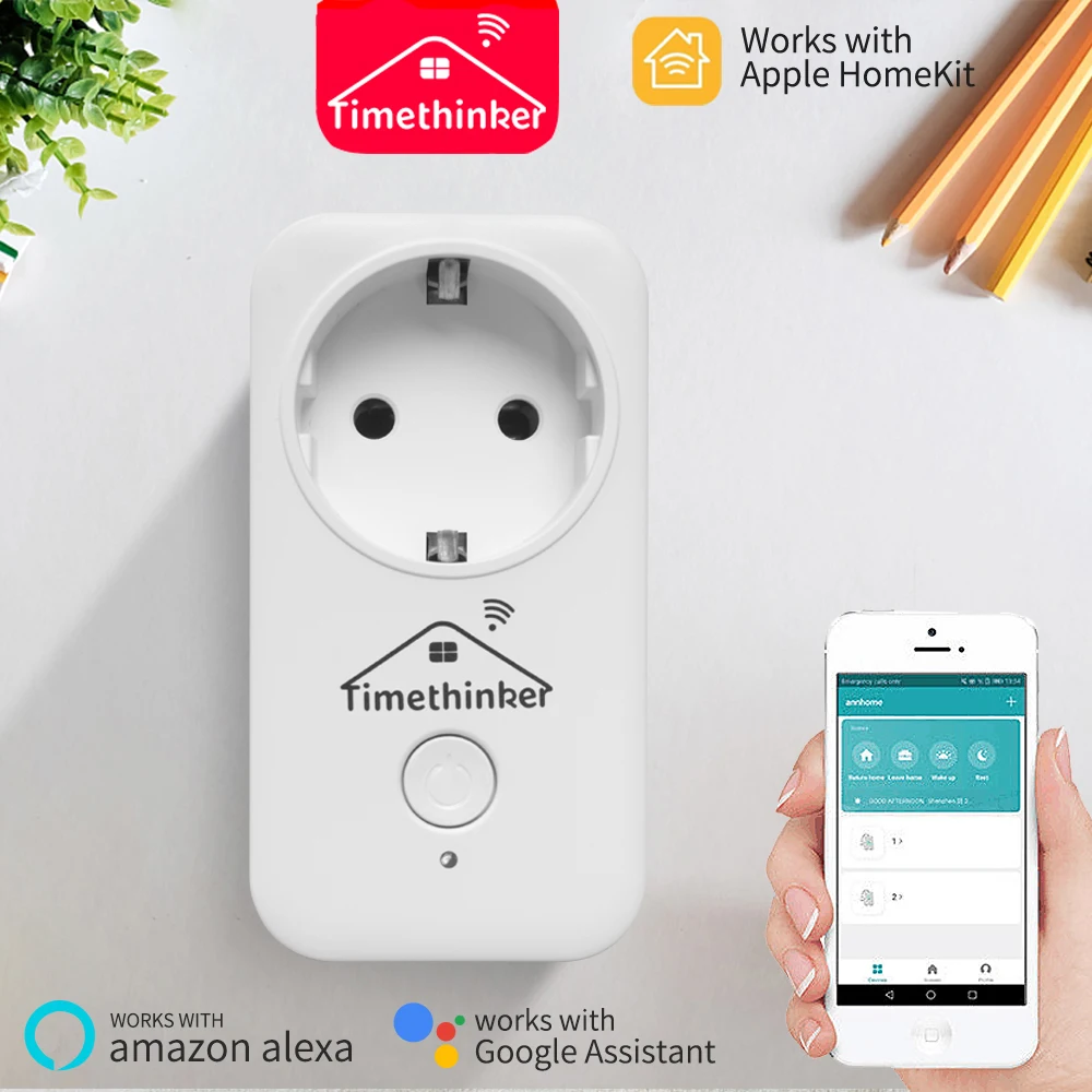

Timethinker Smart WiFi Sockets EU Plug Timer work for Apple Homekit Alexa Google Home Siri Voice Remote Control Russian Stock