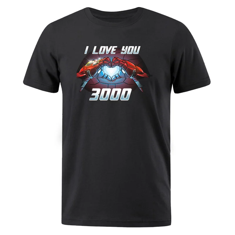 

Iron Man Tony Stark I Love You 3000 Times T shirt Men Superhero The Avengers Summer T Shirts Cotton Short Sleeve Tshirt Tops Tee