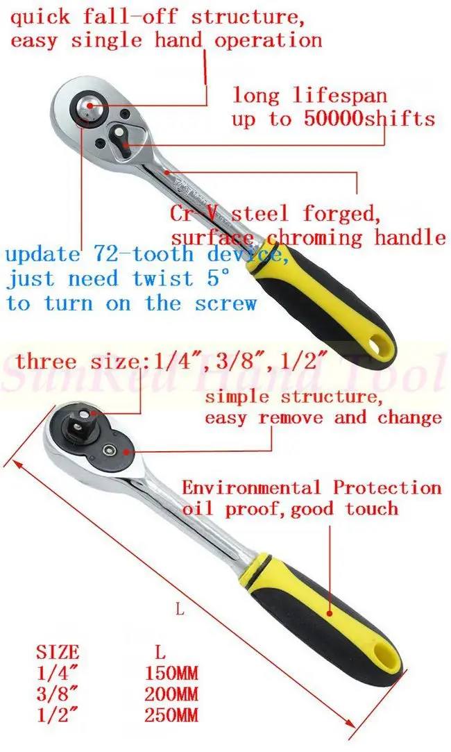 BESTIR производство тайвань CRV steel150mm сверхмощный staight ручка быстрого выпуска трещотки гаечный ключ 1/4 № 81967