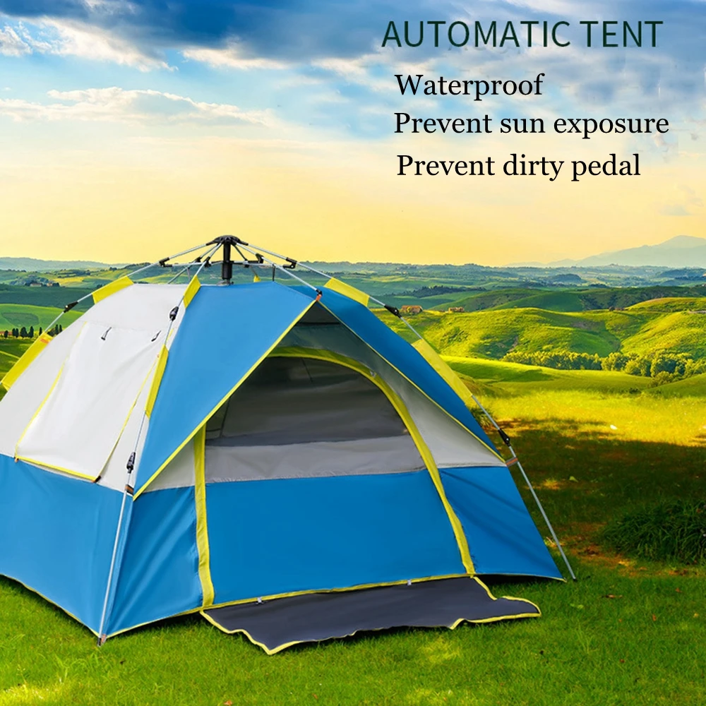 

3-4 Person Camping Tent Automatic Single Layer Open Anti UV Tourist Tents Instant Pop-up Tent For Outdoor Hiking Beach Travel