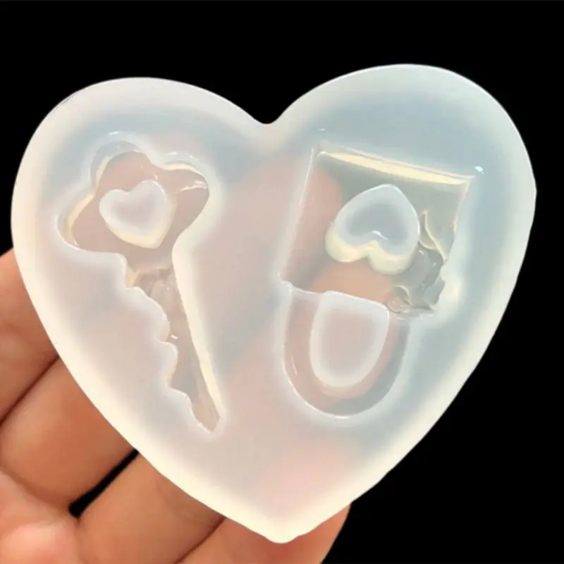 Силиконовая форма DIY ювелирных изделий эпоксидная смола ключ замок зеркало в форме сердца украшение орнамент ручной работы кулон ожерелье