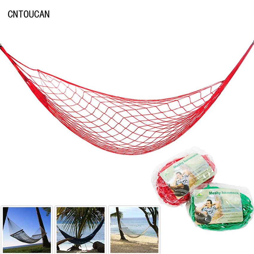 High Quality Nylon Rope Mesh Hammock 5 Colors Portable Outdoor Garden
