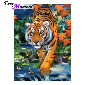 

Ever Moment Diamond Painting Handmade Full Square Drill Tiger Animal Picture Of Rhinestone Decoration Diamond Embroidery S2F1976