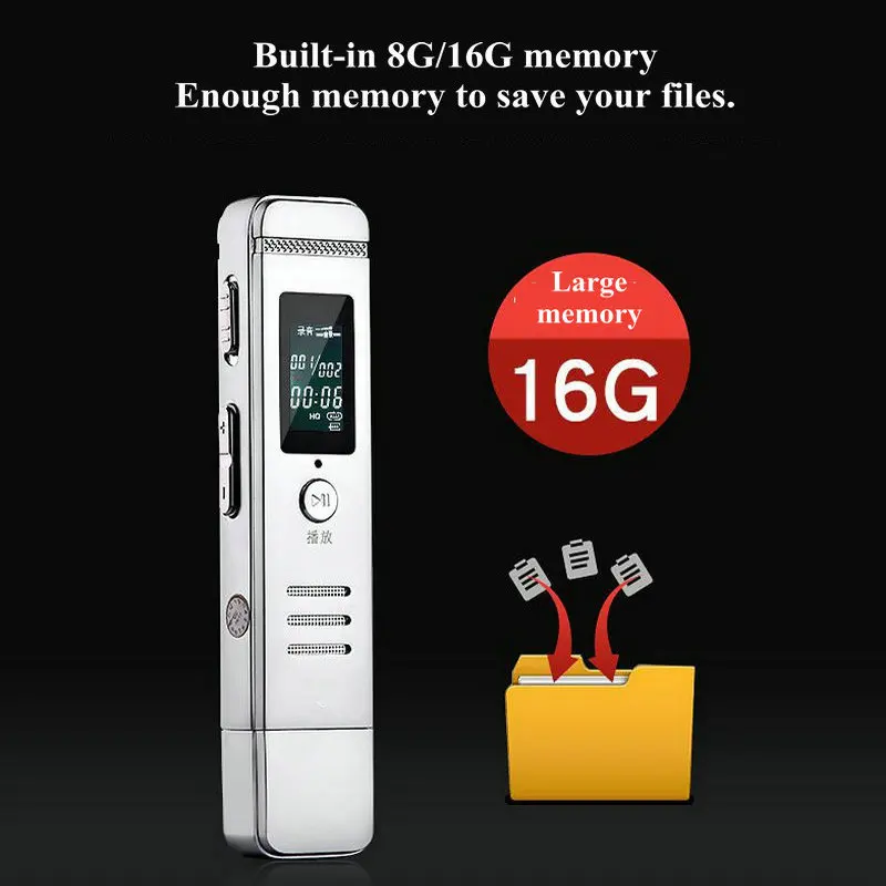 Vandlion V18 Digital Audio Voice Recorder Professional Voice Activated Recording Portable MP3 Player Rechargable U-disk Recorder
