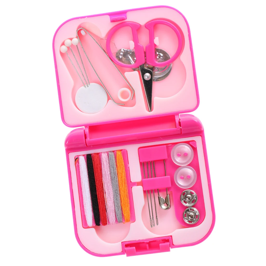Portable Travel Sewing Kits Box Blue/Red Craft Accessories For Every Household