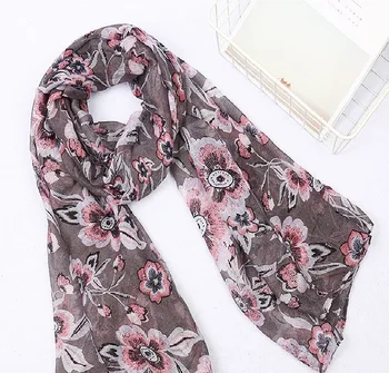 

2018 New Fashion Flower Print Scarf Shawls Floral Print Wrap Hijab Scarf 6 Color Free Shipping