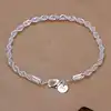 New Silver plated Jewelry for women and men fashion Silver plated Chain Charm Flash twisted rope Bracelet Jewelry Bracelet H207 ► Photo 1/6