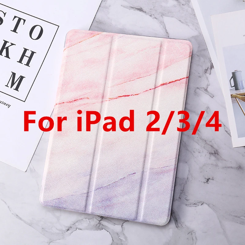 For iPad Air 1 2 Case Marble Pattern Silicon Cover for iPad 9.7 Pro 10.5 Mini 2/3/4/5 Air 10.5 Smart Funda A1893 - Цвет: Pink 2 3 4