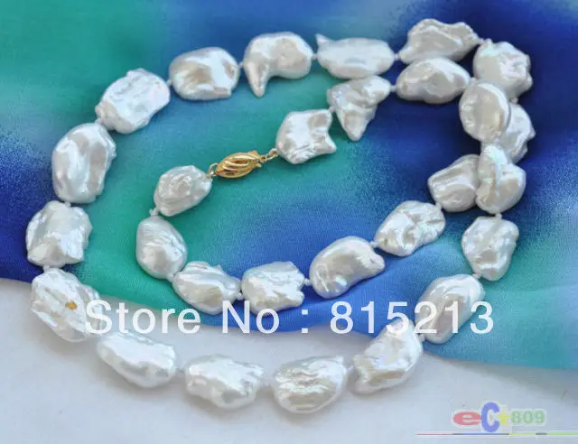 

ddh00870 20mm NATURE white DENS keshi REBORN pearl necklace